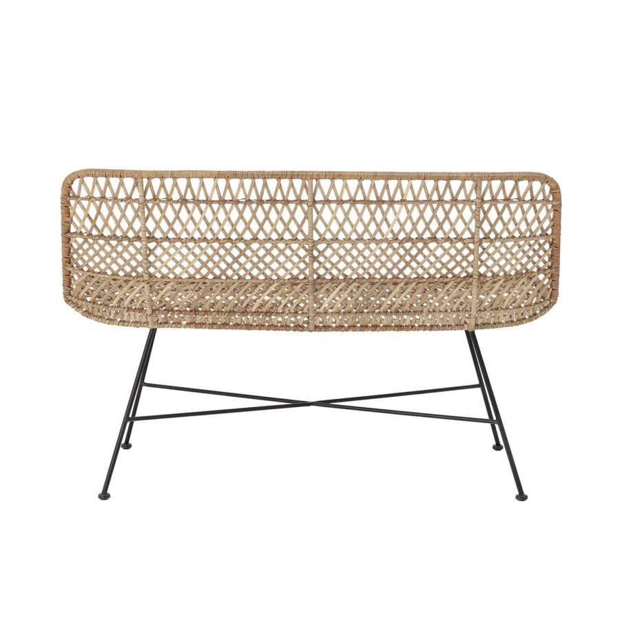 BLOOMINGVILLE Hallie sofa, 2-personers - natur rattan og sort jern