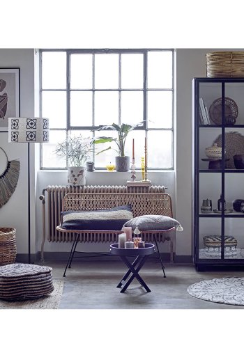 BLOOMINGVILLE Hallie sofa, 2-personers - natur rattan og sort jern