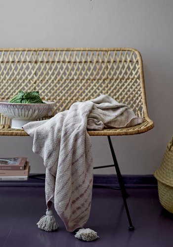 BLOOMINGVILLE Hallie sofa, 2-personers - natur rattan og sort jern