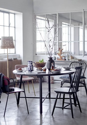 CREATIVE COLLECTION Lope spisebord, rund - sort akacietr (140)