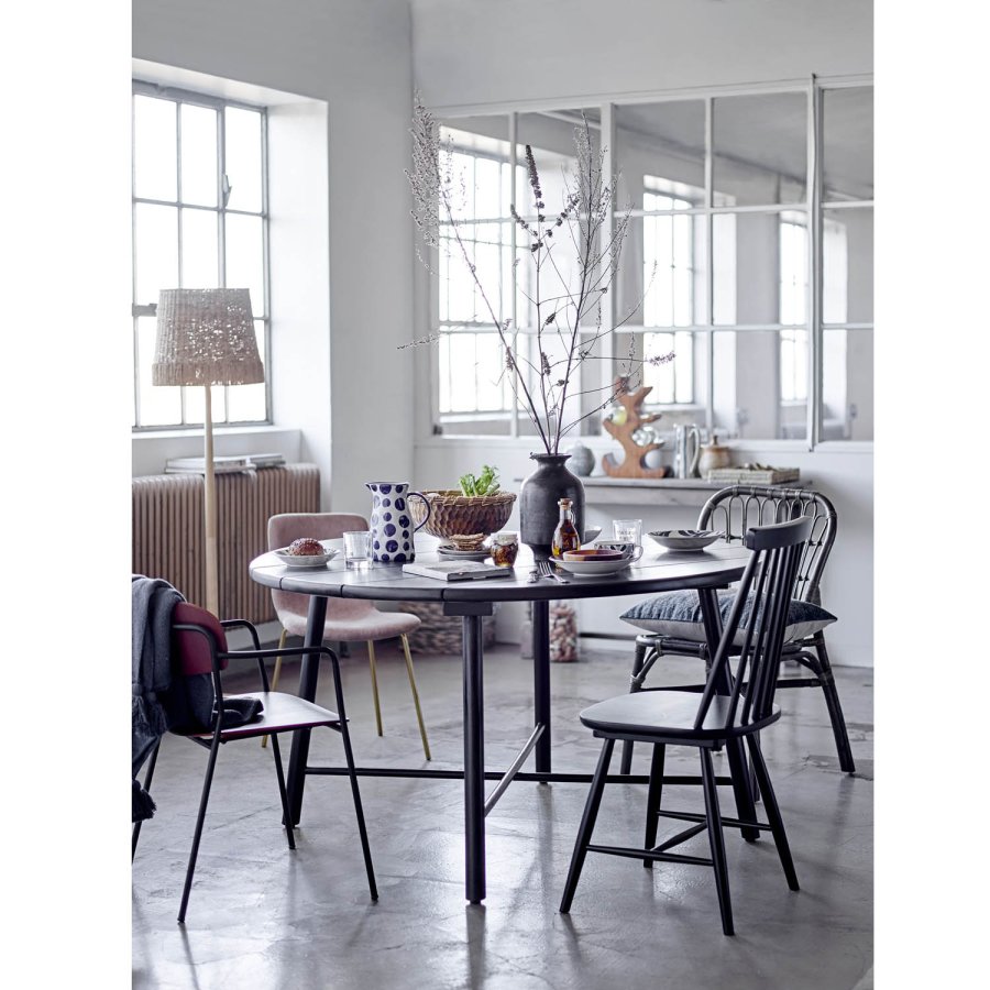 CREATIVE COLLECTION Lope spisebord, rund - sort akacietr (140)