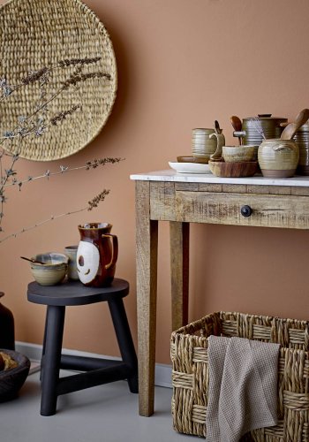 CREATIVE COLLECTION Malie taburet - sort mangotr