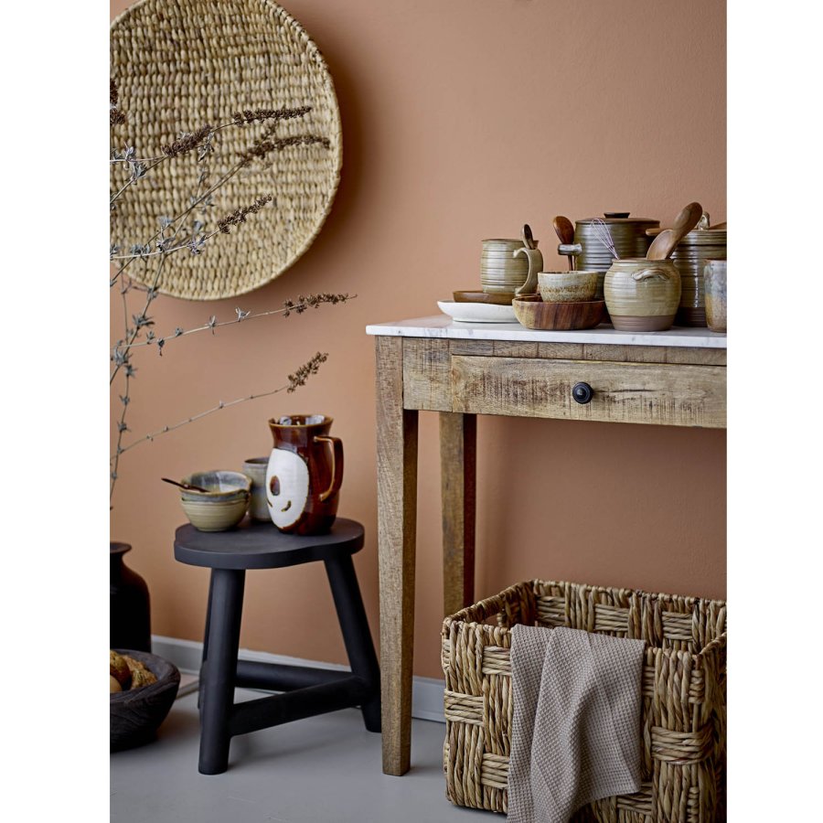 CREATIVE COLLECTION Malie taburet - sort mangotr