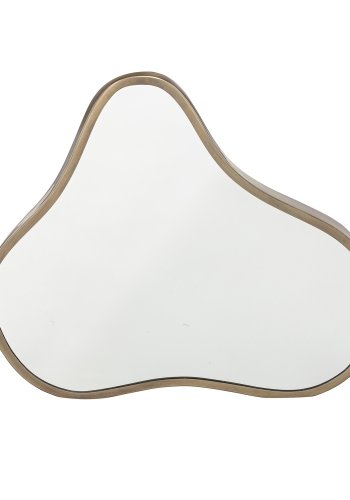 BLOOMINGVILLE Abigail vgspejl, asymmetrisk - messing og spejlglas (41x52)