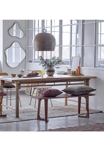 BLOOMINGVILLE Abigail vgspejl, asymmetrisk - messing og spejlglas (41x52)