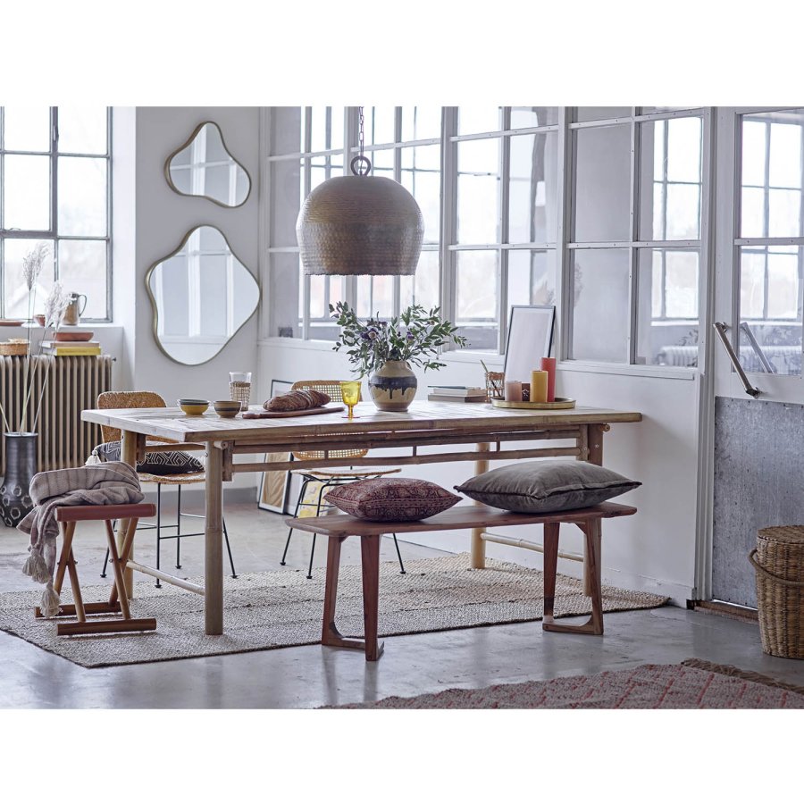 BLOOMINGVILLE Abigail vgspejl, asymmetrisk - messing og spejlglas (41x52)