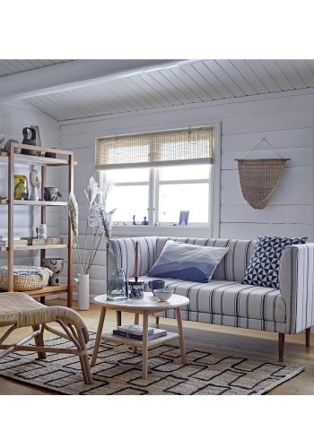 BLOOMINGVILLE Dell gulvtppe, rektangulrt - flettet natur jute m. sorte detaljer (180x120)