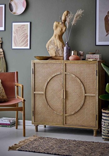 BLOOMINGVILLE Pablo skab, m. 2 lger - natur mangotr og sukkerrr (95x100)