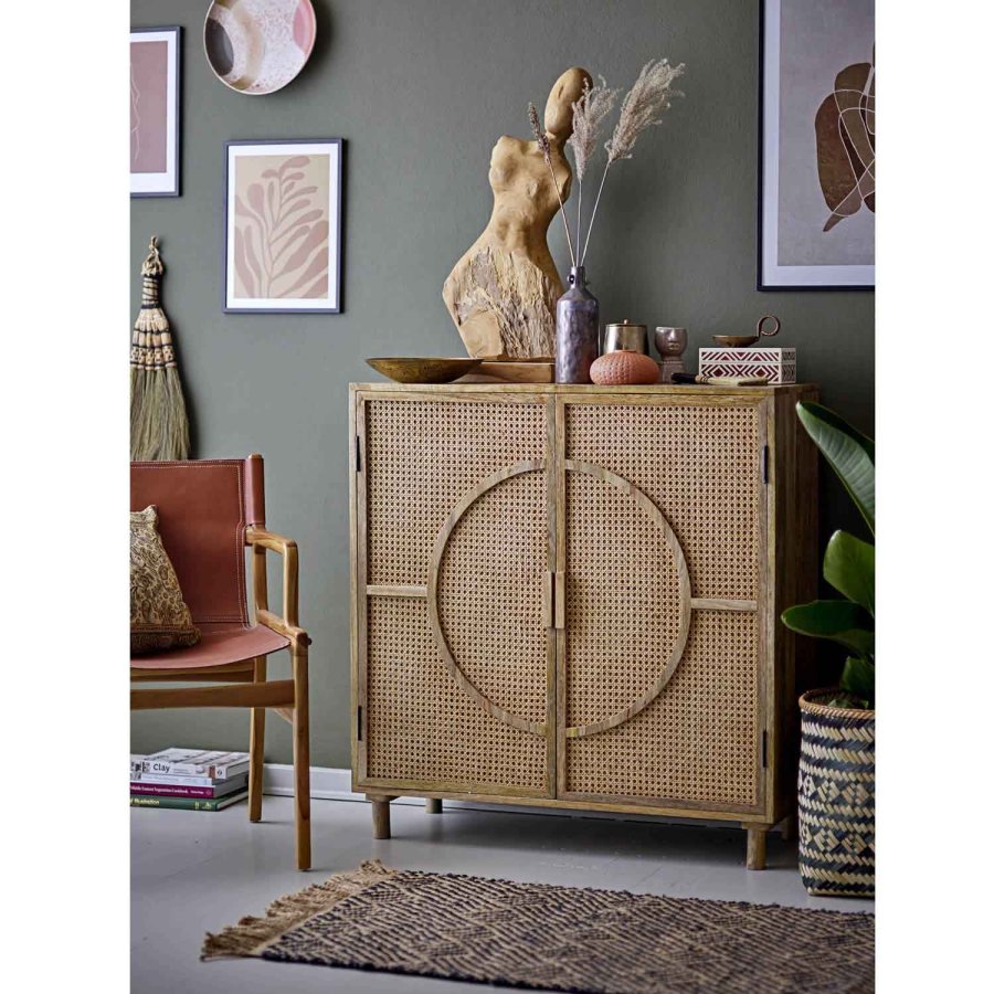 BLOOMINGVILLE Pablo skab, m. 2 lger - natur mangotr og sukkerrr (95x100)