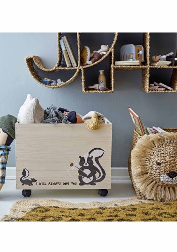 BLOOMINGVILLE MINI Nonni opbevaringskasse, m. hjul - natur paulowniatr (st af 2)