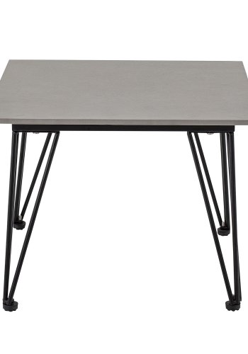 BLOOMINGVILLE Mundo sofabord, kvadratisk - grt beton og sort metal (55x55)