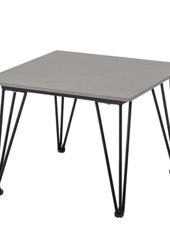 BLOOMINGVILLE Mundo sofabord, kvadratisk - grt beton og sort metal (55x55)