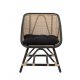 BLOOMINGVILLE Loue loungestol, m. armln og hynde - sort/natur rattan