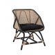 BLOOMINGVILLE Loue loungestol, m. armln og hynde - sort/natur rattan