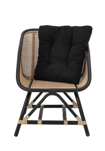 BLOOMINGVILLE Loue loungestol, m. armln og hynde - sort/natur rattan