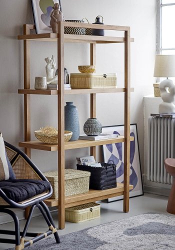 BLOOMINGVILLE Loue loungestol, m. armln og hynde - sort/natur rattan