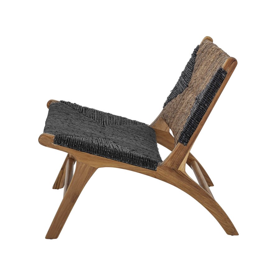 CREATIVE COLLECTION Grant loungestol - brun/sort bananblade og brun teaktr