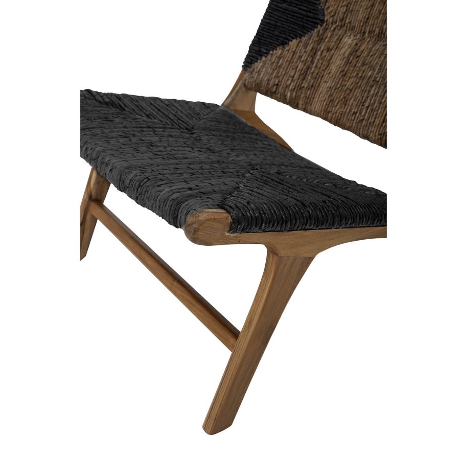 CREATIVE COLLECTION Grant loungestol - brun/sort bananblade og brun teaktr