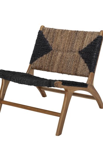 CREATIVE COLLECTION Grant loungestol - brun/sort bananblade og brun teaktr