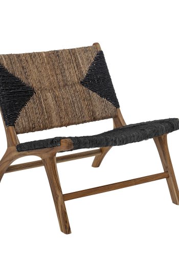 CREATIVE COLLECTION Grant loungestol - brun/sort bananblade og brun teaktr