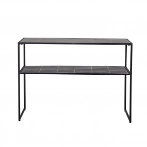 BLOOMINGVILLE June konsolbord, m. hylde, rektangulr - sort sten/keramik/jern (110x35)