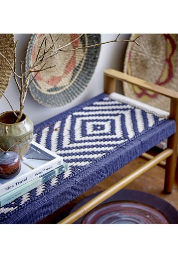 CREATIVE COLLECTION Maes dekorationsbakke - bl og brun stentj