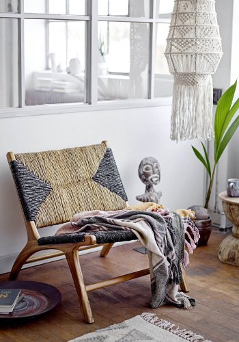 CREATIVE COLLECTION Maes dekorationsbakke - bl og brun stentj