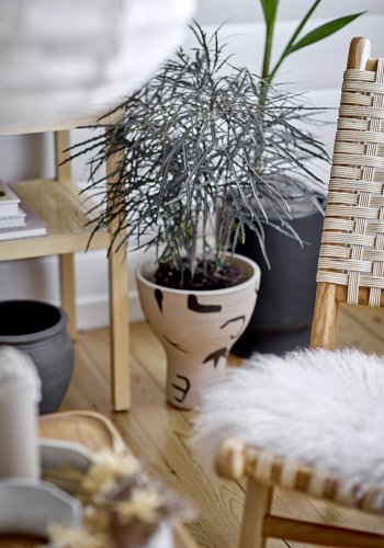 BLOOMINGVILLE Mac urtepotteskjuler, rund - sort stentj ( 24,5)