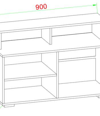 VCM NORDIC Balanisa TV-bord, m. 5 bne rum - hvid tr (90x36)