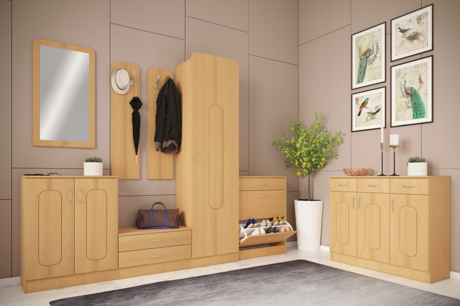 VCM NORDIC Balia kommode/bnk, m. 2 skuffer - natur tr