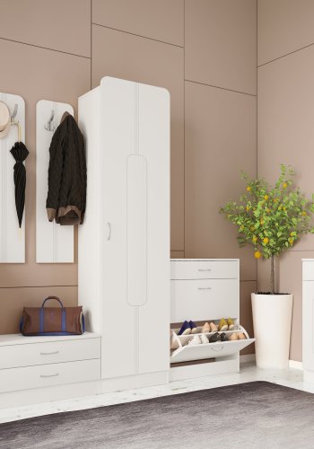 VCM NORDIC Balia kommode/bnk, m. 2 skuffer - hvid tr