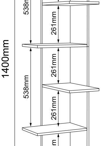 VCM NORDIC Balos XL hjrne vghylde - hvid tr