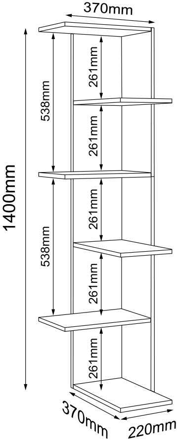 VCM NORDIC Balos XL hjrne vghylde - hvid/natur tr