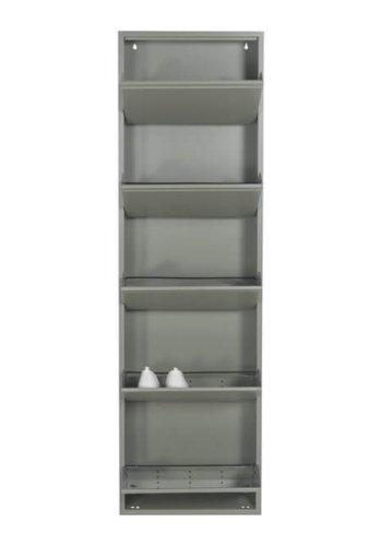 SPINDER DESIGN Billy skoskab, m. 5 lger, rektangulr - stvet grn stl (50x169)