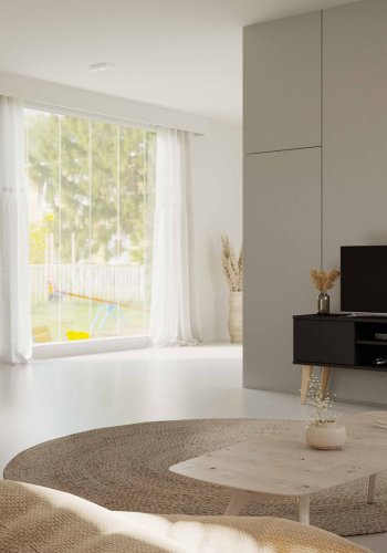 KOCOT RTV Toronto TV-bord, m. 2 lger og 1 hylde - sort bgetr (120x35)