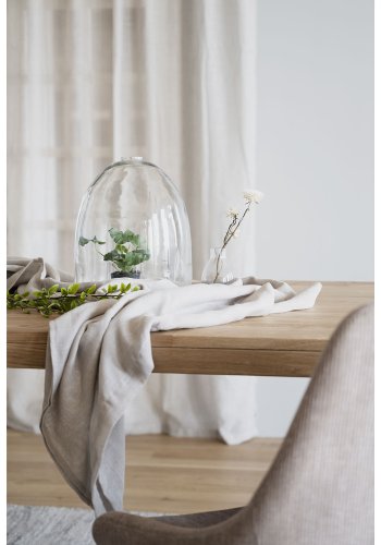 ROWICO Brooklyn rektangulr spisebord, m. udtrk - lakeret egetr m. U-ben i sort metal (220x95)