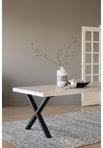 ROWICO Reily loungestol, m. armln - mrkegrt stof og sorte metalben