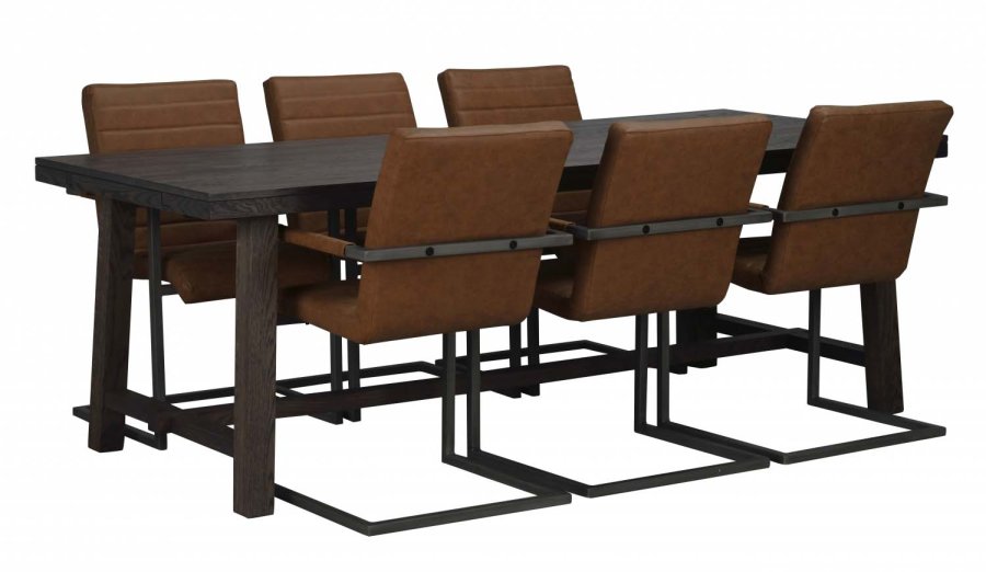 ROWICO Brooklyn spisebord - rget eg m. udtrk (220x95)