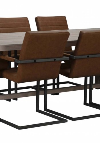 ROWICO Brooklyn spisebord - hvidpigmenteret eg m. udtrk (220x95)