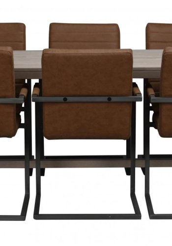 ROWICO Brooklyn spisebord - hvidpigmenteret eg m. udtrk (220x95)