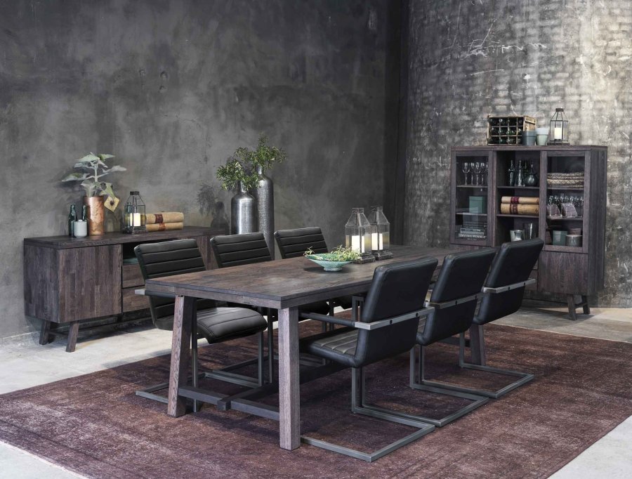 ROWICO Brooklyn spisebord - rget eg m. udtrk (220x95)