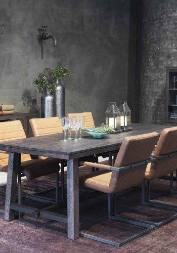 ROWICO Brooklyn spisebord - rget eg m. udtrk (220x95)