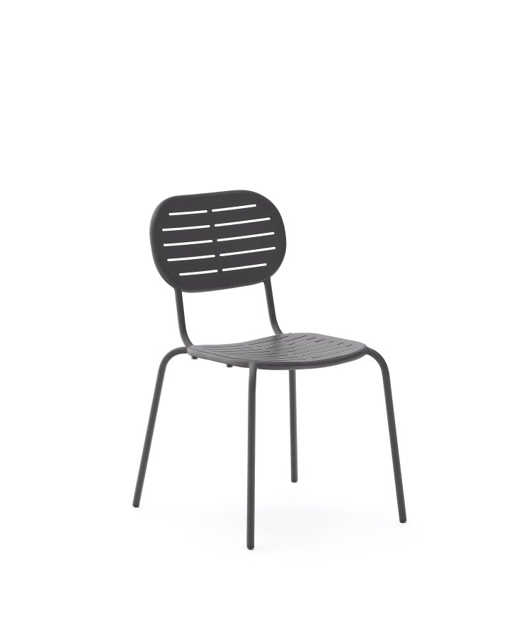 KAVE HOME Brai havestol, stabelbar - mrkegr galvaniseret stl