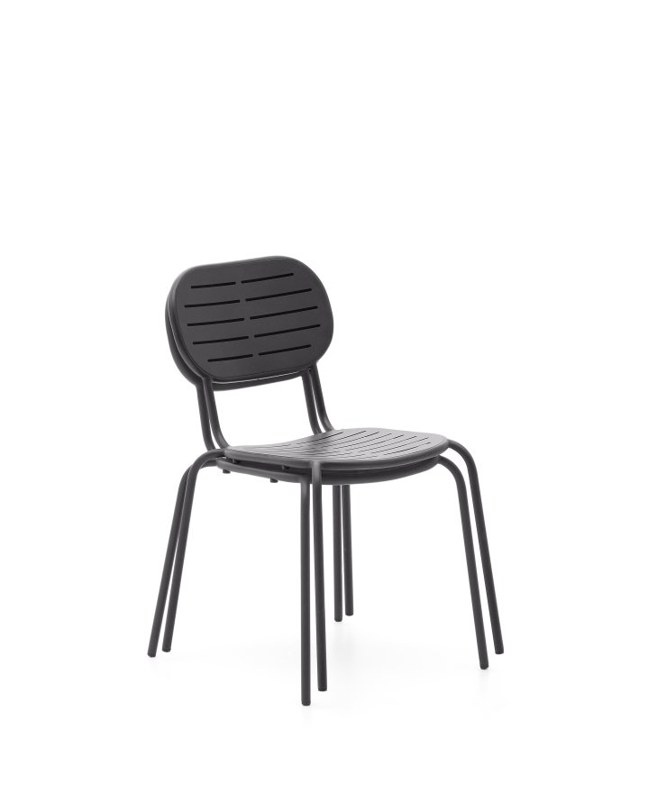 KAVE HOME Brai havestol, stabelbar - mrkegr galvaniseret stl