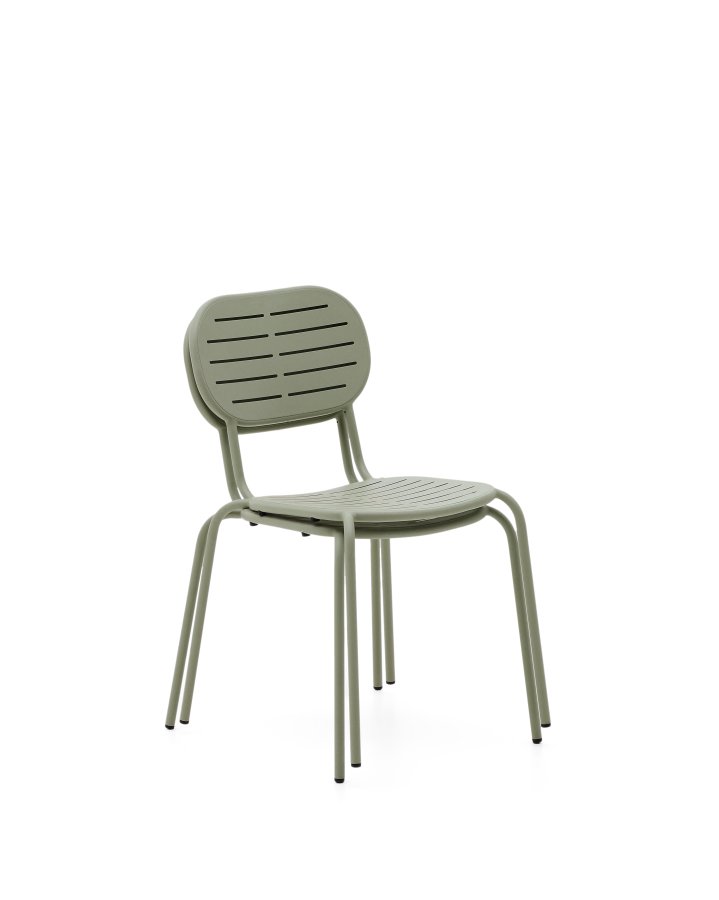 KAVE HOME Brai havestol, stabelbar - turkis galvaniseret stl