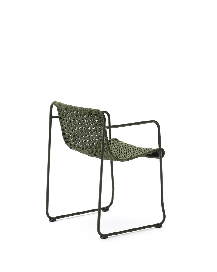 KAVE HOME Maurina stol i grn galvaniseret stl og grn tovsnor