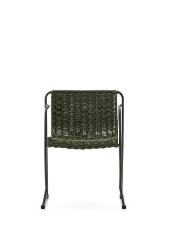 KAVE HOME Maurina stol i grn galvaniseret stl og grn tovsnor