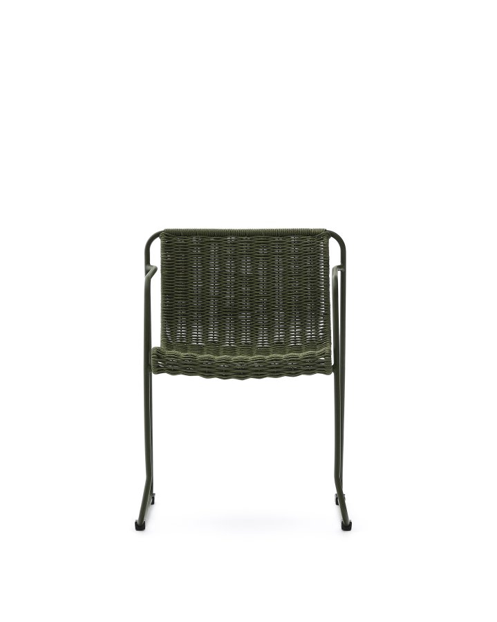 KAVE HOME Maurina stol i grn galvaniseret stl og grn tovsnor