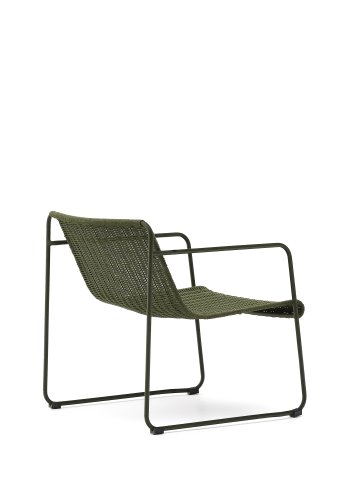 KAVE HOME Maurina stabelbar lnestol i grn galvaniseret stl og grn tovsnor