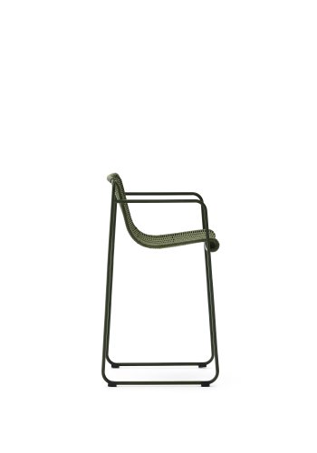 KAVE HOME Maurina skammel i grn galvaniseret stl og grn tovsnor 64,5cm